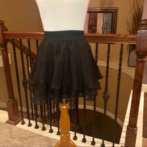 Layered Black Mini Skirt